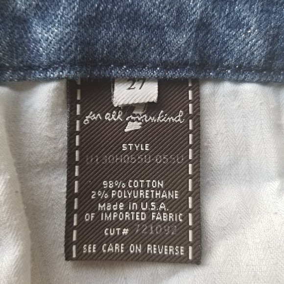 7 For All Mankind "A" Pocket Jeans Size 27 | Distressed | Patched | Boho - Picture 6 of 6